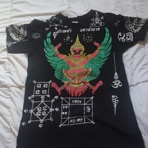 Muay Thai Garuda Tattoo Vibrant Mythical Design T Shirt Men's Large And XL